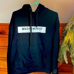 Large Wildfang Wild Feminist black hoodie